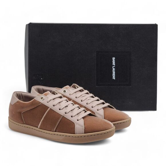 Saint Laurent Court Classic Sneakers - Velvet - Pink 35 (5 US) $750